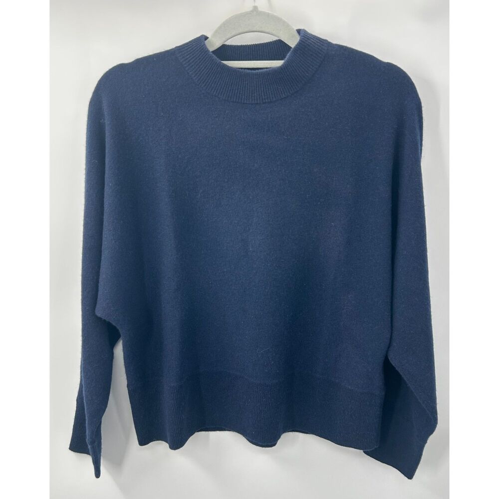 Whistles Women's Jumper XS Navy Blue 100% Cashmere Crew Neck Pullover Oversized